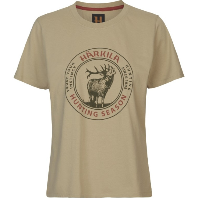 Koszulka damska Harkila Stag Badge S/S T-shirt / Sand