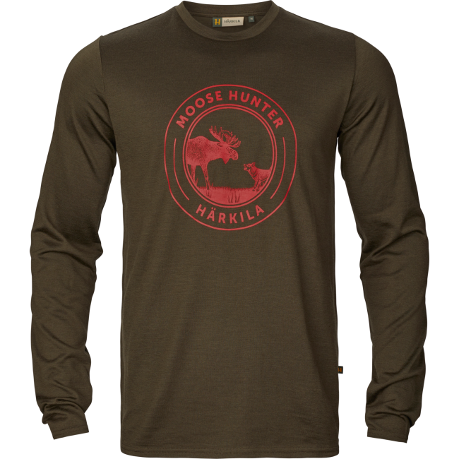 Koszulka Harkila Game L/S t-shirt / Willow green moose