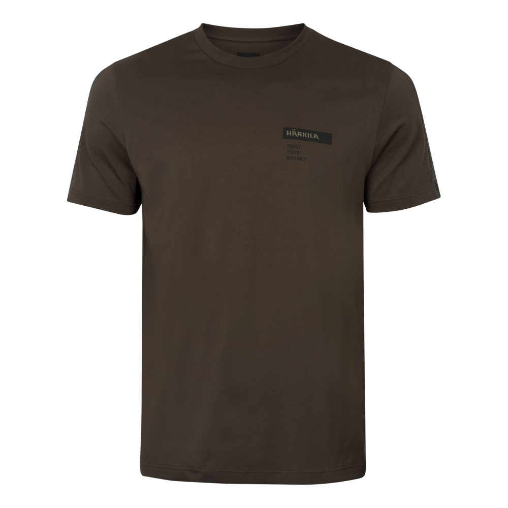Koszulka Harkila Logo Band S/S T-Shirt / Shadow brown/tarmac