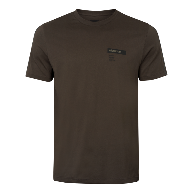 Koszulka Harkila Logo Band S/S T-Shirt / Shadow brown/tarmac