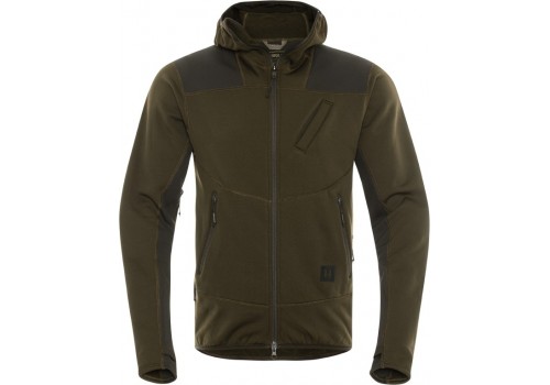 POLAR HARKILA / DEER STALKER FLEECE HOODIE (willow green/shadow brown)
