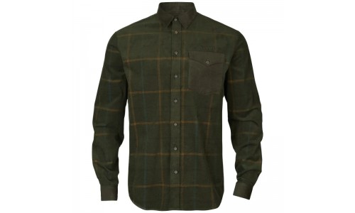 KOSZULA HARKILA KALDFJORD CORDUROY CHECK SHIRT ( Willow green)