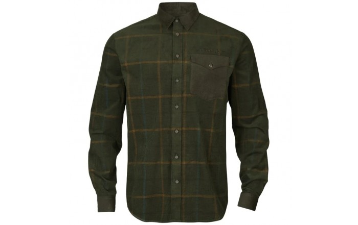 KOSZULA HARKILA KALDFJORD CORDUROY CHECK SHIRT ( Willow green)