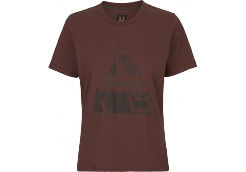 Koszulka damska Harkila Nature S/S T-shirt / Hot Chocolate