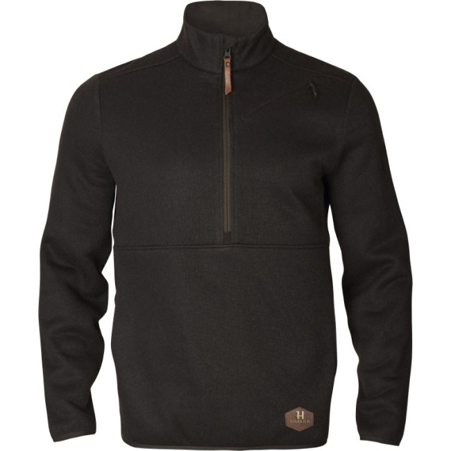 SWETER HARKILA METSO HALF ZIP / Shadow brown