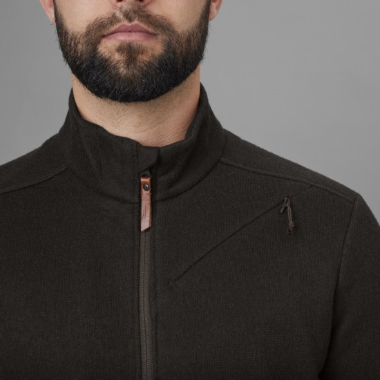 SWETER HARKILA METSO HALF ZIP / Shadow brown