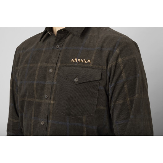 Koszula Harkila Kaldfjord corduroy check shirt (Shadow brown)