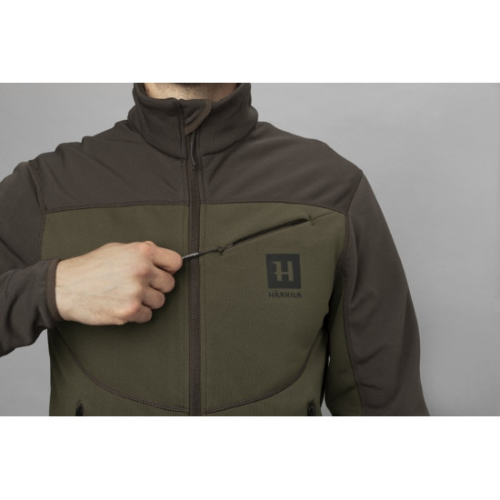 Kurtka polarowa Harkila Olaf / Willow green/Shadow grey